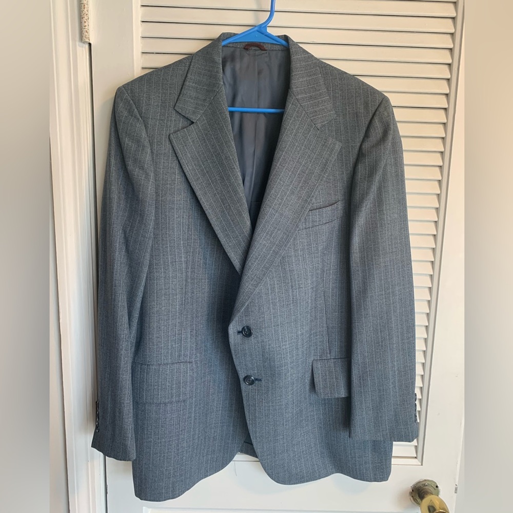 Hart Schaffner Marx men’s gray striped wool 2 button sport coat size 44R